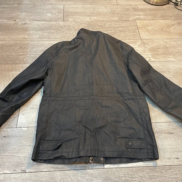 Buffalo David Bitton Grey Waxed Cotton Jacket – Size Mens Large - Picture 10 of 11